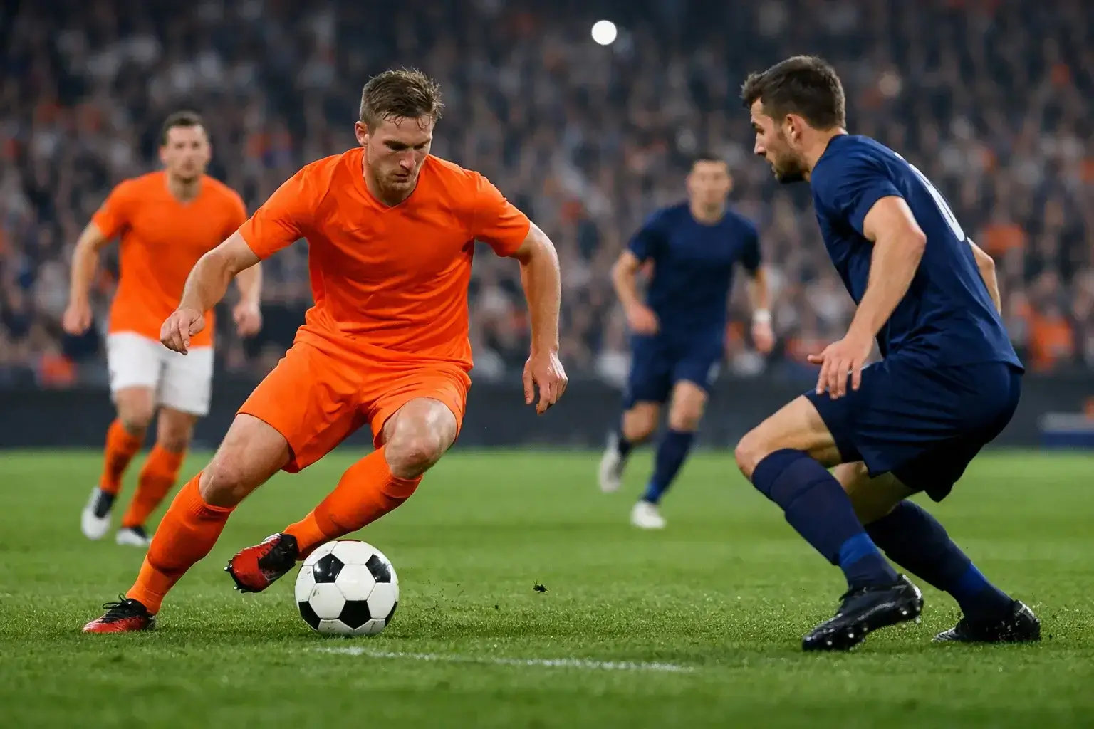 Nederlandse voetbalclub in actie tijdens Europese wedstrijd